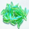 50 5x16mm Matte Transparent Light Green AB Dagger Beads